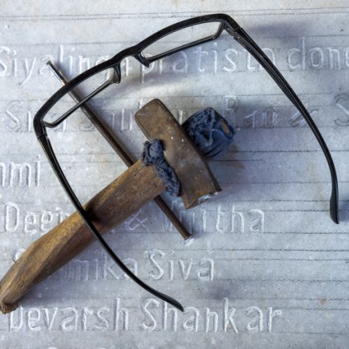 Varanassi: tailleur de pierres